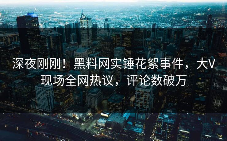 深夜刚刚！黑料网实锤花絮事件，大V现场全网热议，评论数破万