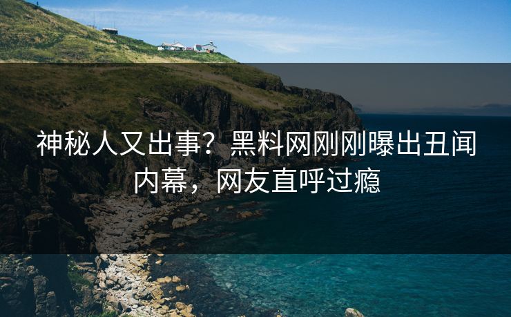 神秘人又出事？黑料网刚刚曝出丑闻内幕，网友直呼过瘾