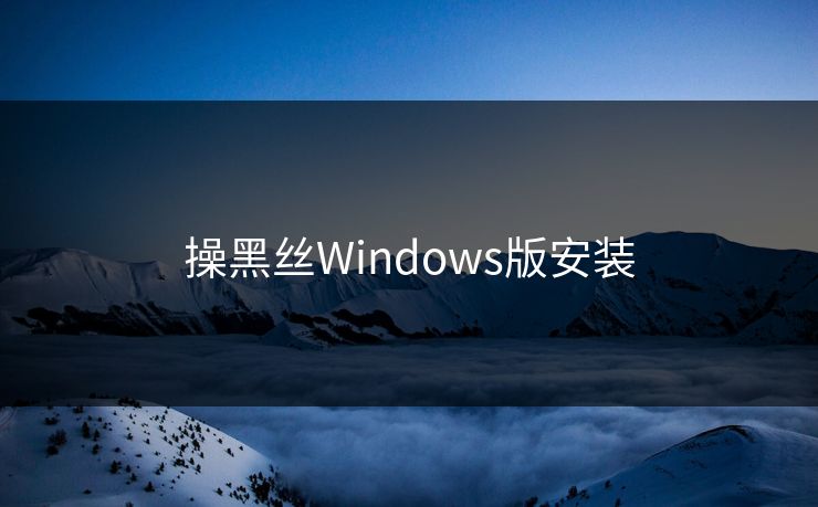 操黑丝Windows版安装